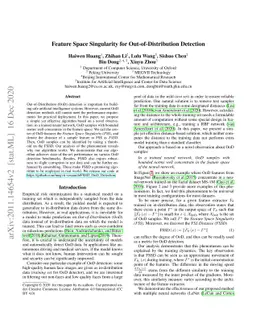 Feature Space Singularity for Out-of-Distribution Detection