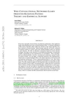 Why Convolutional Networks Learn Oriented Bandpass Filters: Theory and
  Empirical Support