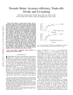 Towards Better Accuracy-efficiency Trade-offs: Divide and Co-training