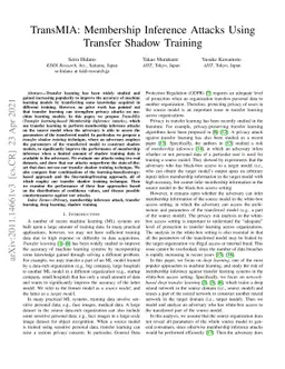 TransMIA: Membership Inference Attacks Using Transfer Shadow Training