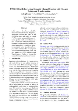 UWB @ DIACR-Ita: Lexical Semantic Change Detection with CCA and
  Orthogonal Transformation