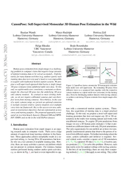 CanonPose: Self-Supervised Monocular 3D Human Pose Estimation in the
  Wild
