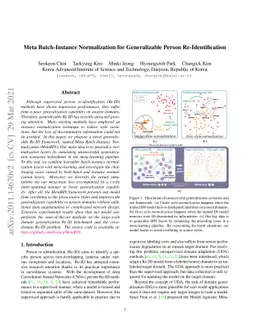 Meta Batch-Instance Normalization for Generalizable Person
  Re-Identification