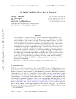On Initial Pools for Deep Active Learning