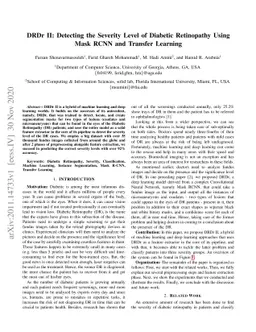 DRDr II: Detecting the Severity Level of Diabetic Retinopathy Using Mask
  RCNN and Transfer Learning
