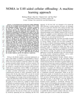 NOMA in UAV-aided cellular offloading: A machine learning approach