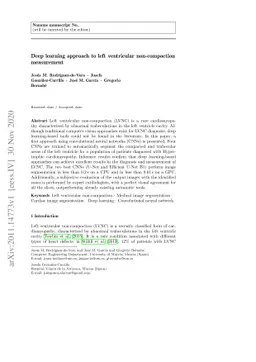 Deep learning approach to left ventricular non-compaction measurement
