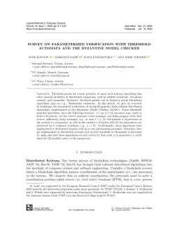 Survey on Parameterized Verification with Threshold Automata and the
  Byzantine Model Checker