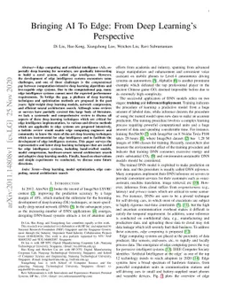 Bringing AI To Edge: From Deep Learning's Perspective