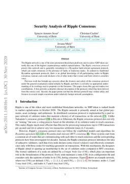 Security Analysis of Ripple Consensus