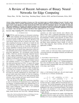 A Review of Recent Advances of Binary Neural Networks for Edge Computing