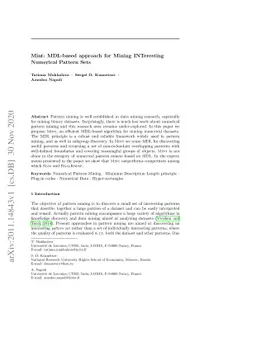 Mint: MDL-based approach for Mining INTeresting Numerical Pattern Sets