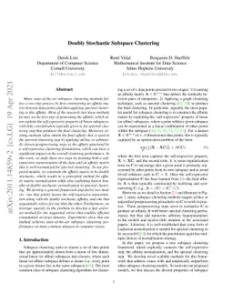 Doubly Stochastic Subspace Clustering