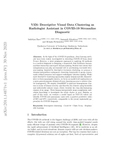 ViDi: Descriptive Visual Data Clustering as Radiologist Assistant in
  COVID-19 Streamline Diagnostic