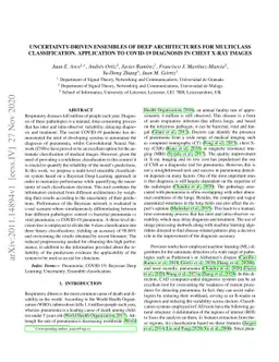 Uncertainty-driven ensembles of deep architectures for multiclass
  classification. Application to COVID-19 diagnosis in chest X-ray images