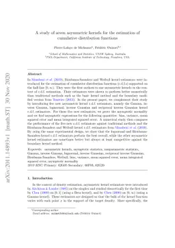 A study of seven asymmetric kernels for the estimation of cumulative
  distribution functions
