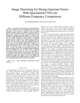 Image Denoising for Strong Gaussian Noises With Specialized CNNs for
  Different Frequency Components