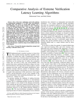Comparative Analysis of Extreme Verification Latency Learning Algorithms