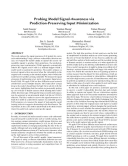 Probing Model Signal-Awareness via Prediction-Preserving Input
  Minimization