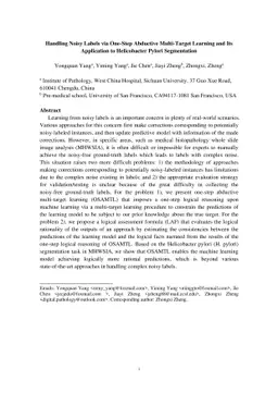 Handling Noisy Labels via One-Step Abductive Multi-Target Learning and
  Its Application to Helicobacter Pylori Segmentation
