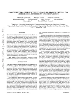 Convolutive Transfer Function Invariant SDR training criteria for
  Multi-Channel Reverberant Speech Separation