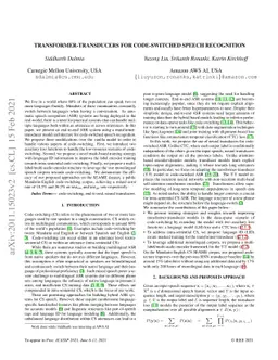 Transformer-Transducers for Code-Switched Speech Recognition
