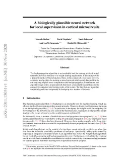 A biologically plausible neural network for local supervision in
  cortical microcircuits