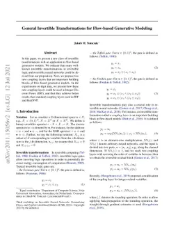 General Invertible Transformations for Flow-based Generative Modeling
