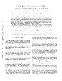 Securing Quantum Computations in the NISQ Era