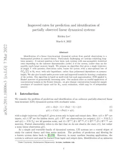 Improved rates for prediction and identification of partially observed
  linear dynamical systems
