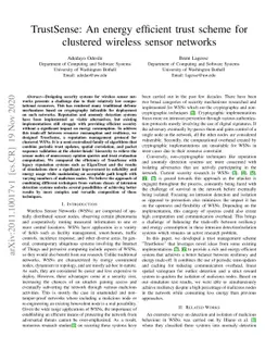 TrustSense: An energy efficient trust scheme for clustered wireless
  sensor networks