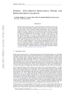 Parrot: Data-Driven Behavioral Priors for Reinforcement Learning