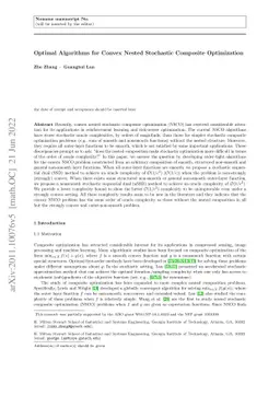 Optimal Algorithms for Convex Nested Stochastic Composite Optimization