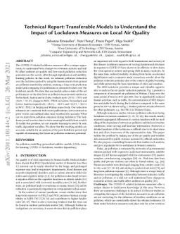 Interpretable and Transferable Models to Understand the Impact of
  Lockdown Measures on Local Air Quality