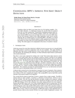 Cooperating RPN's Improve Few-Shot Object Detection