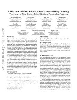 ClickTrain: Efficient and Accurate End-to-End Deep Learning Training via
  Fine-Grained Architecture-Preserving Pruning