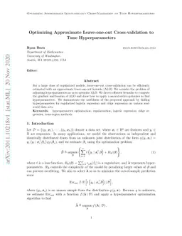 Optimizing Approximate Leave-one-out Cross-validation to Tune
  Hyperparameters