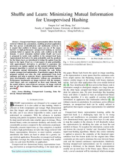 Shuffle and Learn: Minimizing Mutual Information for Unsupervised
  Hashing