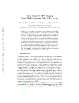 Deep Snapshot HDR Imaging Using Multi-Exposure Color Filter Array