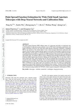 Point Spread Function Estimation for Wide Field Small Aperture
  Telescopes with Deep Neural Networks and Calibration Data