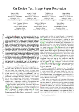 On-Device Text Image Super Resolution