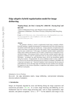 Edge Adaptive Hybrid Regularization Model For Image Deblurring