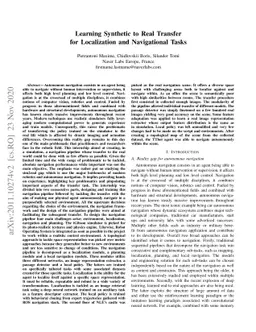 Learning Synthetic to Real Transfer for Localization and Navigational
  Tasks