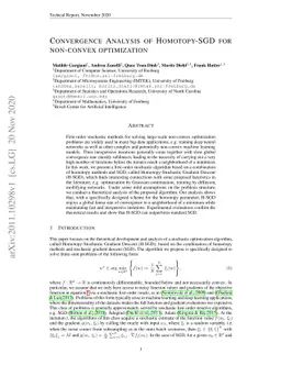 Convergence Analysis of Homotopy-SGD for non-convex optimization