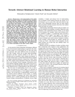 Towards Abstract Relational Learning in Human Robot Interaction