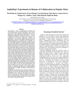 SophiaPop: Experiments in Human-AI Collaboration on Popular Music