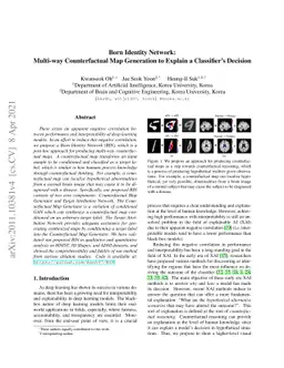 Born Identity Network: Multi-way Counterfactual Map Generation to
  Explain a Classifier's Decision