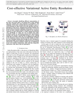 Cost-effective Variational Active Entity Resolution
