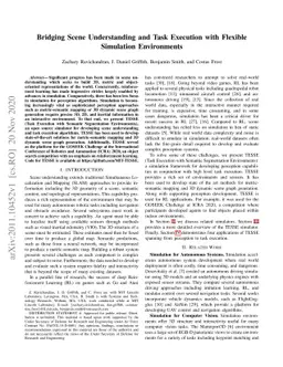 Bridging Scene Understanding and Task Execution with Flexible Simulation
  Environments
