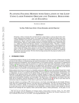 Planning Folding Motion with Simulation in the Loop Using Laser Forming
  Origami and Thermal Behaviors as an Example
